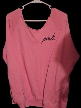 PINK Victoria's Secret Pink Logo Oversized Crewneck Sweatshirt